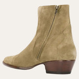 Beige Ankle Cowboy Boots