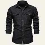 Black Denim Western Shirt