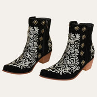 Black Suede Cowboy Boots Women