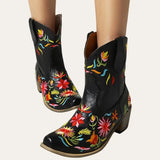 Black Western Ankle Boots Cowgirl