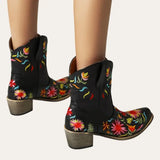 Black Western Ankle Boots Women