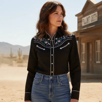 Black Western Blouse