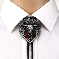 Bull Skull Bolo Tie Western