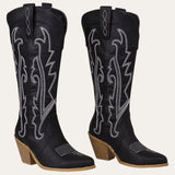 Cowboy Boots Dames Zwart