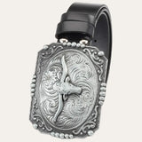 Cowboy Riem Zwart met Grote Gesp