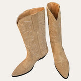 Cowboylaarzen Dames Leer Beige