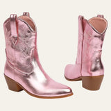 Cowboylaarzen Dames Roze Laag