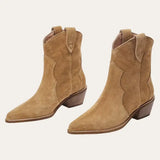 Cowboylaarzen Dames Suede Bruin