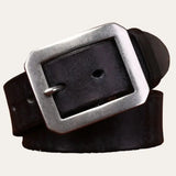 Lederen Cowboy Riem Heren Zwart Vintage