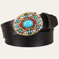Turquoise Western Belt Zwart
