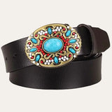 Turquoise Western Belt Zwart