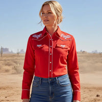 Western Blouse Rood