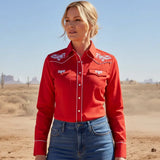 Western Blouse Rood