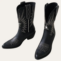 Western Boots Zwart Leer