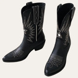 Western Boots Zwart Leer