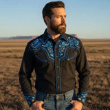 Western Shirt Black and Blue