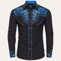Western Shirt Black and Blue