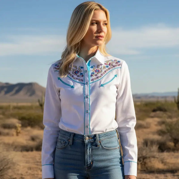 White Western Blouse