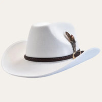 Witte Cowboyhoed met Veer